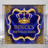 Aperturee - Aperturee Elegant Crown Curtain Happy Birthday Custom Backdrop